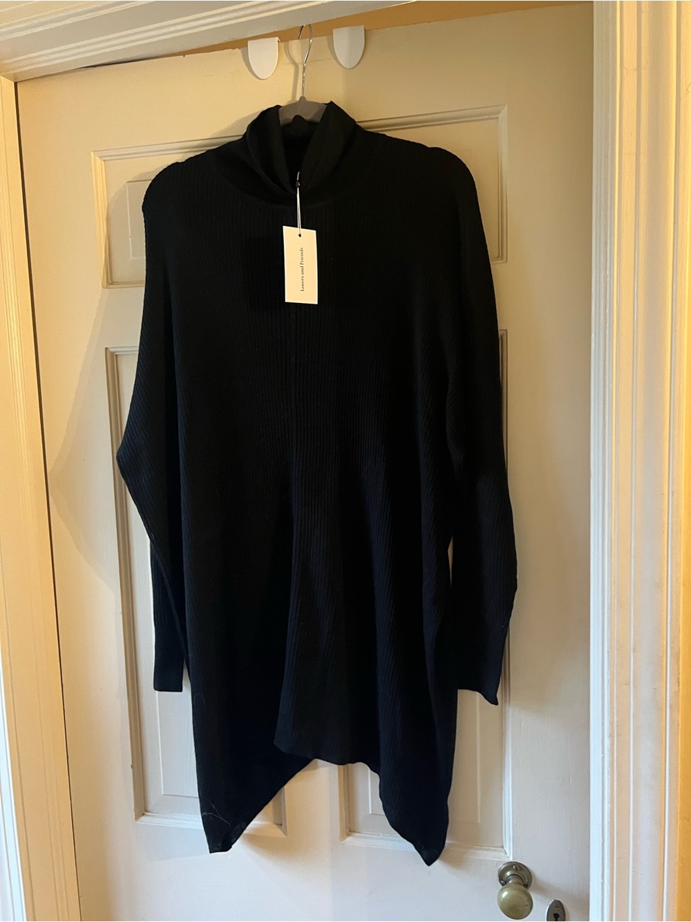 Lovers and Friends Women's Black Ribbed Turtleneck Sweater/dress
